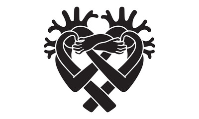 Heart, love, romance or valentine's day red And Black heart. Heart vector icons.Flat design. Heart and love Vector illustration.