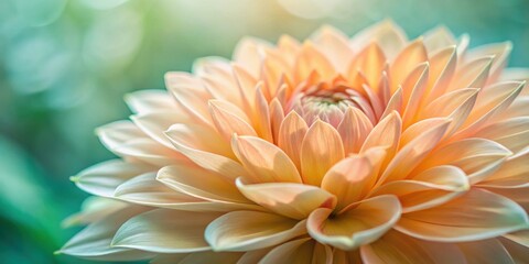 A Close-Up View of a Peach-Colored Flower with Delicate Petals and a Soft, Dreamy Background