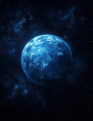 neptune planet in dark space