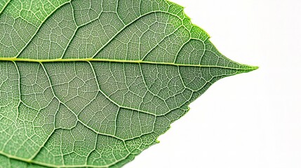 Fototapeta premium Detailed Grape Leaf with In-depth Veins Isolated on White Background