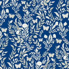 Seamless PAttern Design Art Flower Fabric