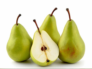 pears on a white