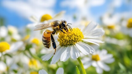 Pollinators like bees on wildflowers