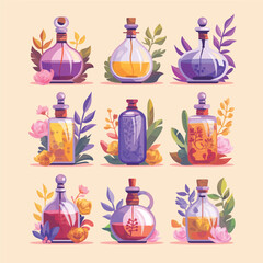 Vector illustration of a perfume bottle for motion graphics