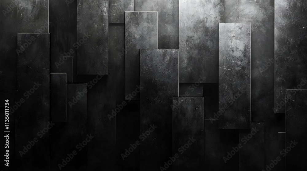 Poster monochromatic geometric abstract background with seamless tessellating shapes symbolizing order and 