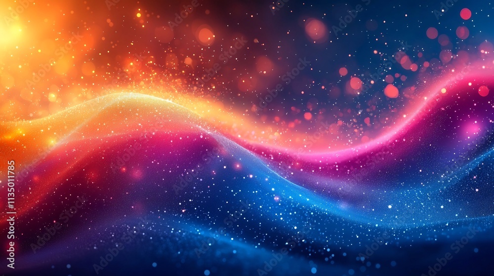 Wall mural ethereal gradient geometric abstract background with dissolving fluid shapes