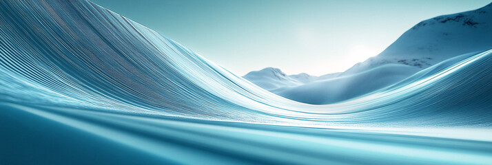 A futuristic skiing slope icon with real-time performance metrics, symbolizing online platforms for winter sports training.  