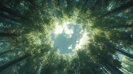 Fototapeta premium Sunlight Rays in Green Forest