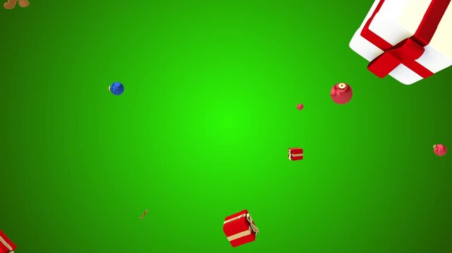 Christmas Gift Box Animation with Red and Green Backgrounds