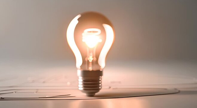 Branding glowing lightbulb concept hanging branding marketing product research trademark logotype label creativity