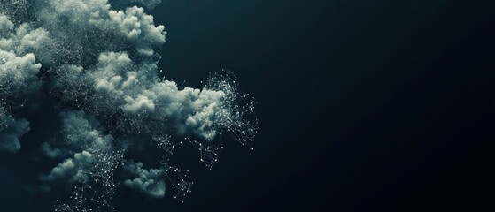 Abstract cloud formation with digital connections.