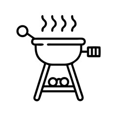 backyard bbq icon, independence day line art, independence icon - simple black line art icon of backyard bbq, for independence day celebrations. independence vector art.