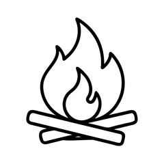 bonfire icon, independence day line art, independence icon - simple black line art icon of bonfire, for independence day celebrations. independence vector art.