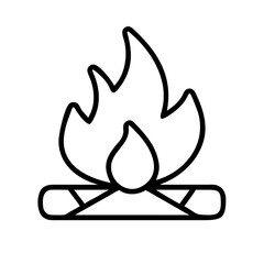 bonfire icon, independence day line art, independence icon - simple black line art icon of bonfire, for independence day celebrations. independence vector art.