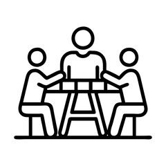 family picnic icon, independence day line art, independence icon - simple black line art icon of family picnic, for independence day celebrations. independence vector art.