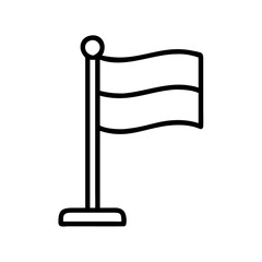 flag at half mast icon, independence day line art, independence icon - simple black line art icon of flag at half mast, for independence day celebrations. independence vector art.