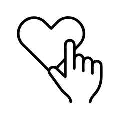 Obraz premium hand on heart icon, independence day line art, independence icon - simple black line art icon of hand on heart, for independence day celebrations. independence vector art.