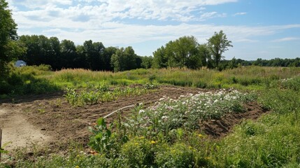 Soil conservation project with ground cover planting