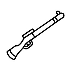 revolutionary war musket icon, independence day line art, independence icon - simple black line art icon of revolutionary war musket, for independence day celebrations. independence vector art.