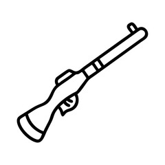revolutionary war musket icon, independence day line art, independence icon - simple black line art icon of revolutionary war musket, for independence day celebrations. independence vector art.