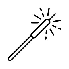 sparkler icon, independence day line art, independence icon - simple black line art icon of sparkler, for independence day celebrations. independence vector art.