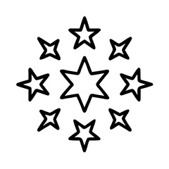 Obraz premium starburst pattern icon, independence day line art, independence icon - simple black line art icon of starburst pattern, for independence day celebrations. independence vector art.