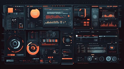 Fototapeta premium Web development tech illustration