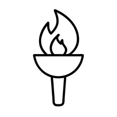 torch symbol icon, independence day line art, independence icon - simple black line art icon of torch symbol, for independence day celebrations. independence vector art.