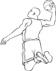 basketball lay up shot movement  vector illustration