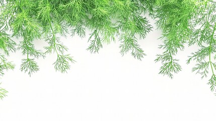 Obraz premium Fresh Green Dill Sprigs on White Background for Culinary Use
