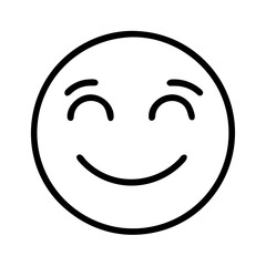 Fototapeta premium smiling face emoji icon, emoji day line art, emoji icon - simple black line art icon of smiling face emoji, symbolizing emoji day topic celebrations. emoji vector art.