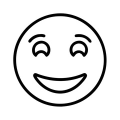 smiling face emoji icon, emoji day line art, emoji icon - simple black line art icon of smiling face emoji, symbolizing emoji day topic celebrations. emoji vector art.