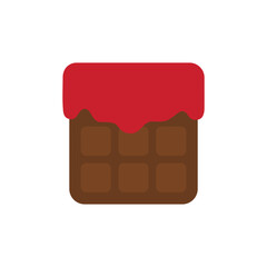 Chocolate bar icon on white background.