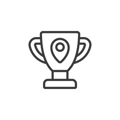 Destination point reward, icon in line design. Destination, point, reward, target, achievement, goal, on white background vector. Destination point reward, icon in line design editable stroke icon