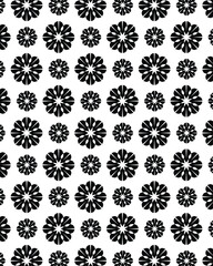 Simple black and white wallpaper abstract circle flower pattern