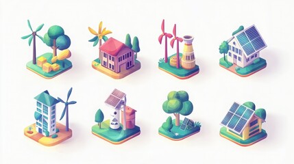 Obraz premium Sustainable Energy and Eco-Friendly Building Concepts