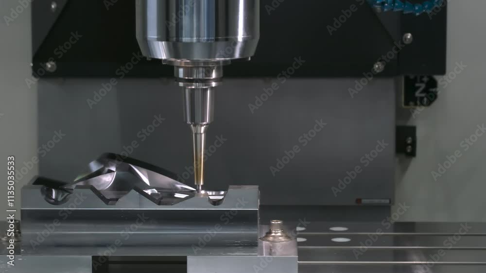 Aufkleber the milling process on cnc milling machine. the metal working concept on the milling machine.