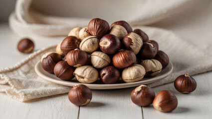 Obraz premium Hazelnuts, NutSnacks, HealthyNuts, NutImages 
