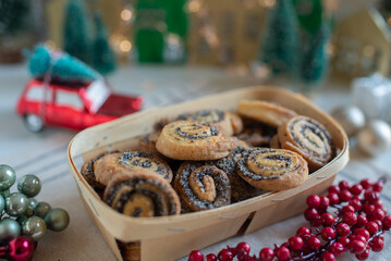 Home made german christmas cookies on a plate