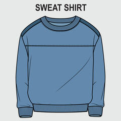 KIDS BOYS WEAR ROUND NECK SWEATSHIRT VECTOR ILLUSTRATION