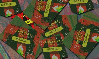 Merry Christmas and happy new year greeting card with color tone . Design illustration for season's greeting cards, posters, covers.