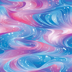 Seamless pattern of cosmic waves abstract design digital art vibrant colors surreal environment artistic perspective