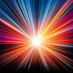 Obraz premium Colorful Light Rays Emanating from a Central Point