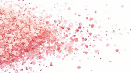 Fototapeta premium Pink Himalayan Sea Salt Granules Isolated on White Background