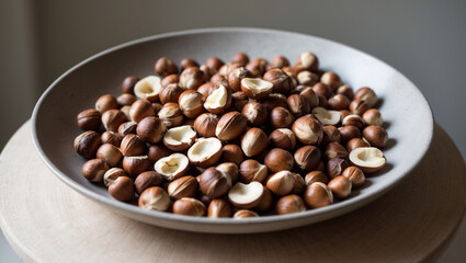 Fototapeta premium Discover hazelnut images for snacks, baking, and creative food designs. Perfect for healthy recipes and nut-based projects.