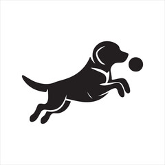 illustration of a running dog