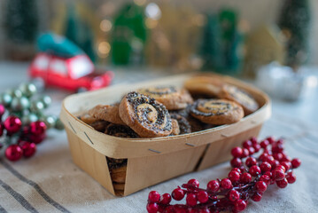 Home made german christmas cookies on a plate