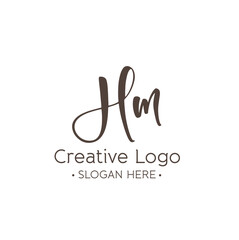 Creative Monogram Logo Design HM Initials