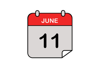 icône calendrier date - 11 juin en anglais