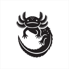 black and cartoon illustration of a dragon